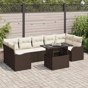 Set Divano da Giardino 8 pcs Marrone Rattan in Polipropilene 3357151
