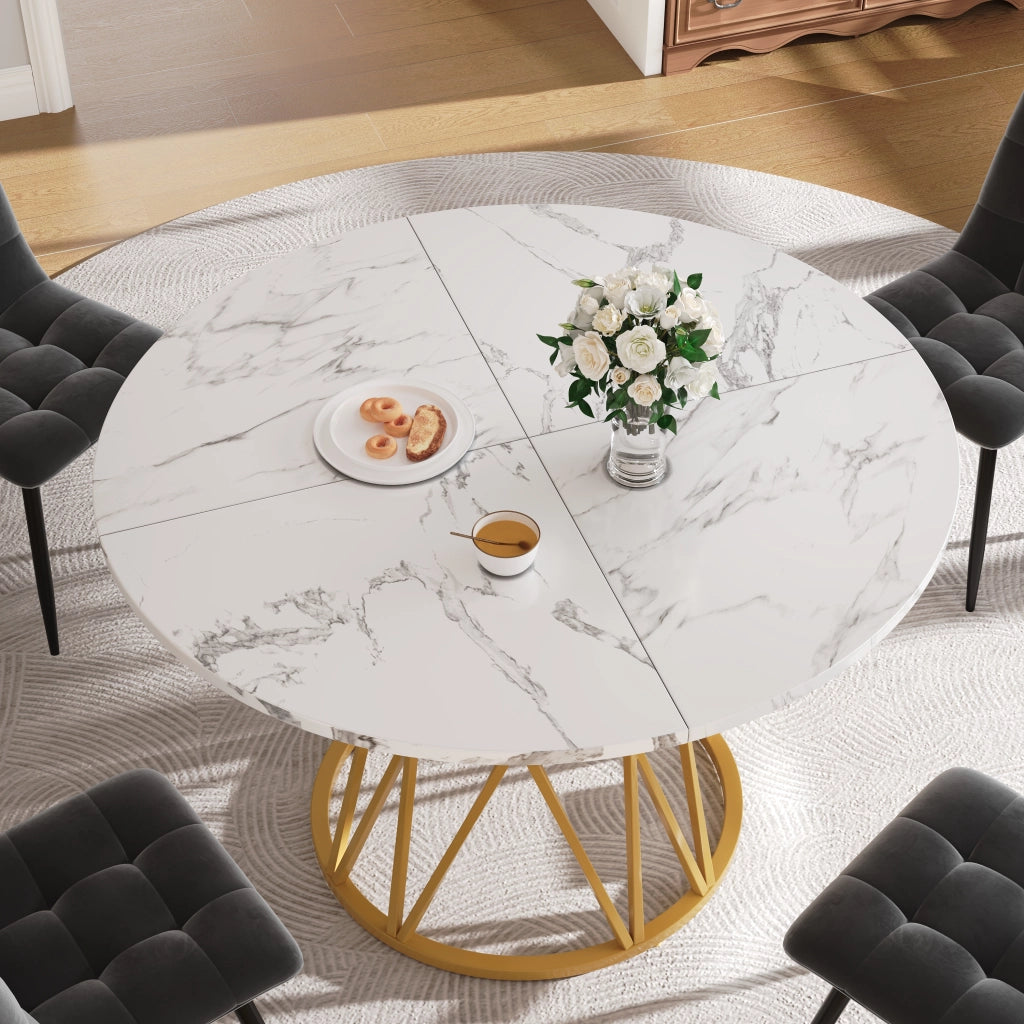 Tavolo da pranzo rotondo (100¡Á100¡Á76 cm), tavolo da pranzo per cucina, tavolino rotondo per 4 persone, adatto per sala da pranzo, soggiorno, eleganti