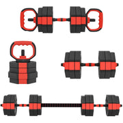 Set di manubri 4 in 1: manubri e bilancieri regolabili da 25 kg per l'allenamento di forza a casa
