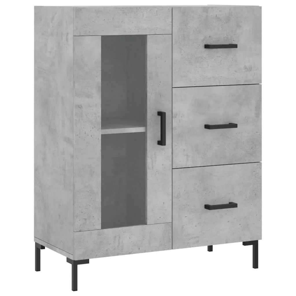 Credenza | Madia | Buffet da pranzo | Armadio da pranzo Grigio Cemento 69,5x34x180 cm in Legno Multistrato