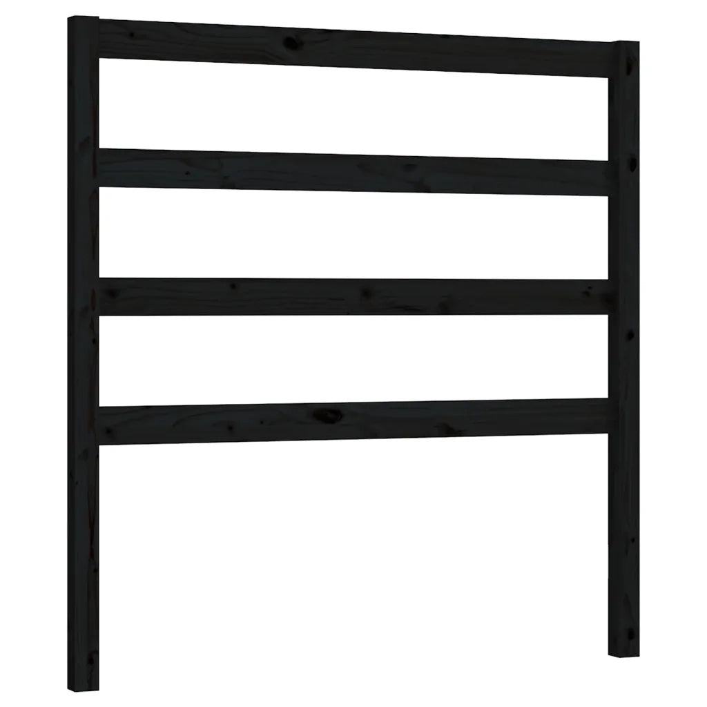 Testiera per Letto Nera 81x4x100 cm in Legno Massello di Pino 817619