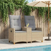 Panchina reclinabile con tavolo Beige e Grigio Chiaro