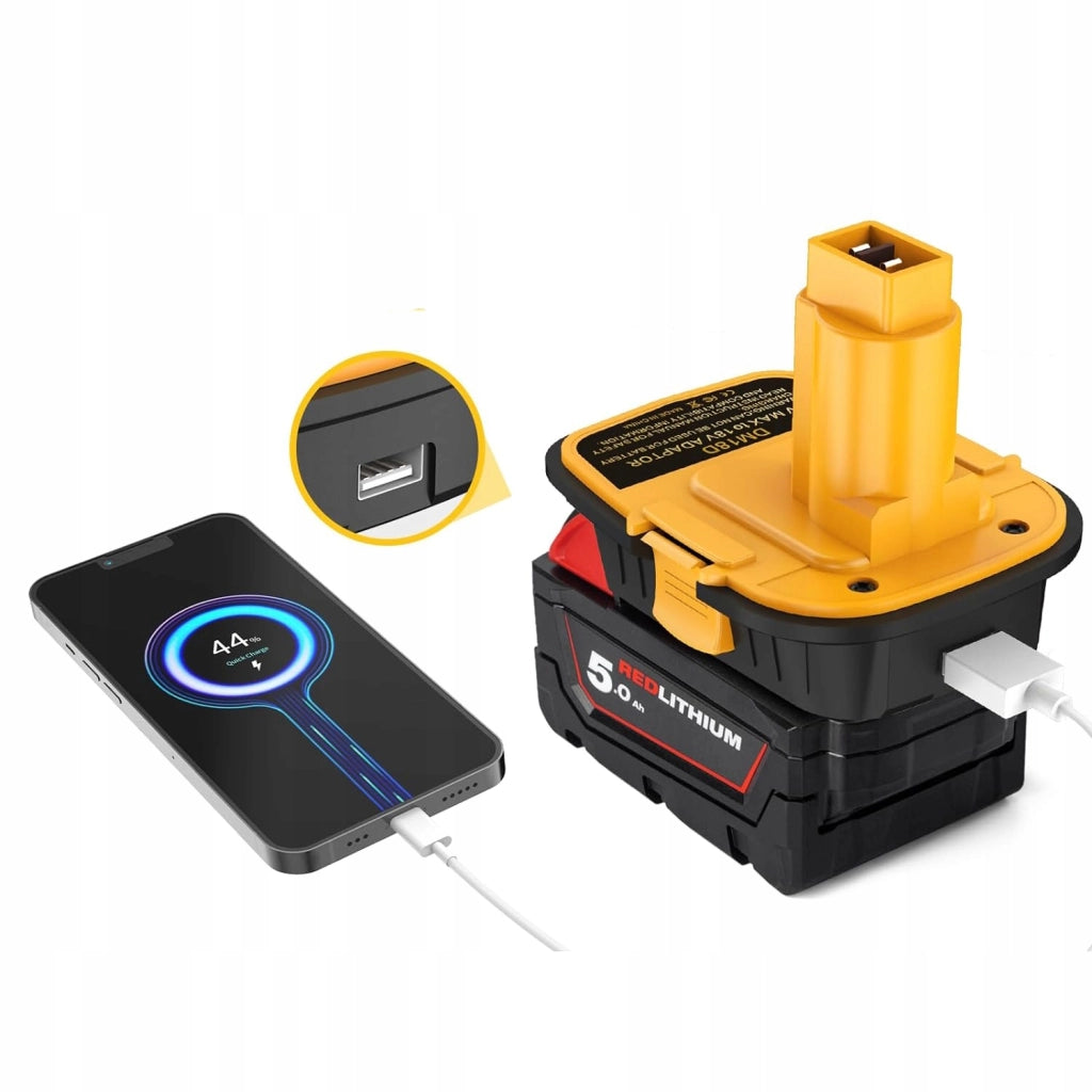 Adattatore per Batterie Dewalt e Milwaukee 18V DM18D – Compatibile con Utensili Dewalt 18V | Montaggio Facile
