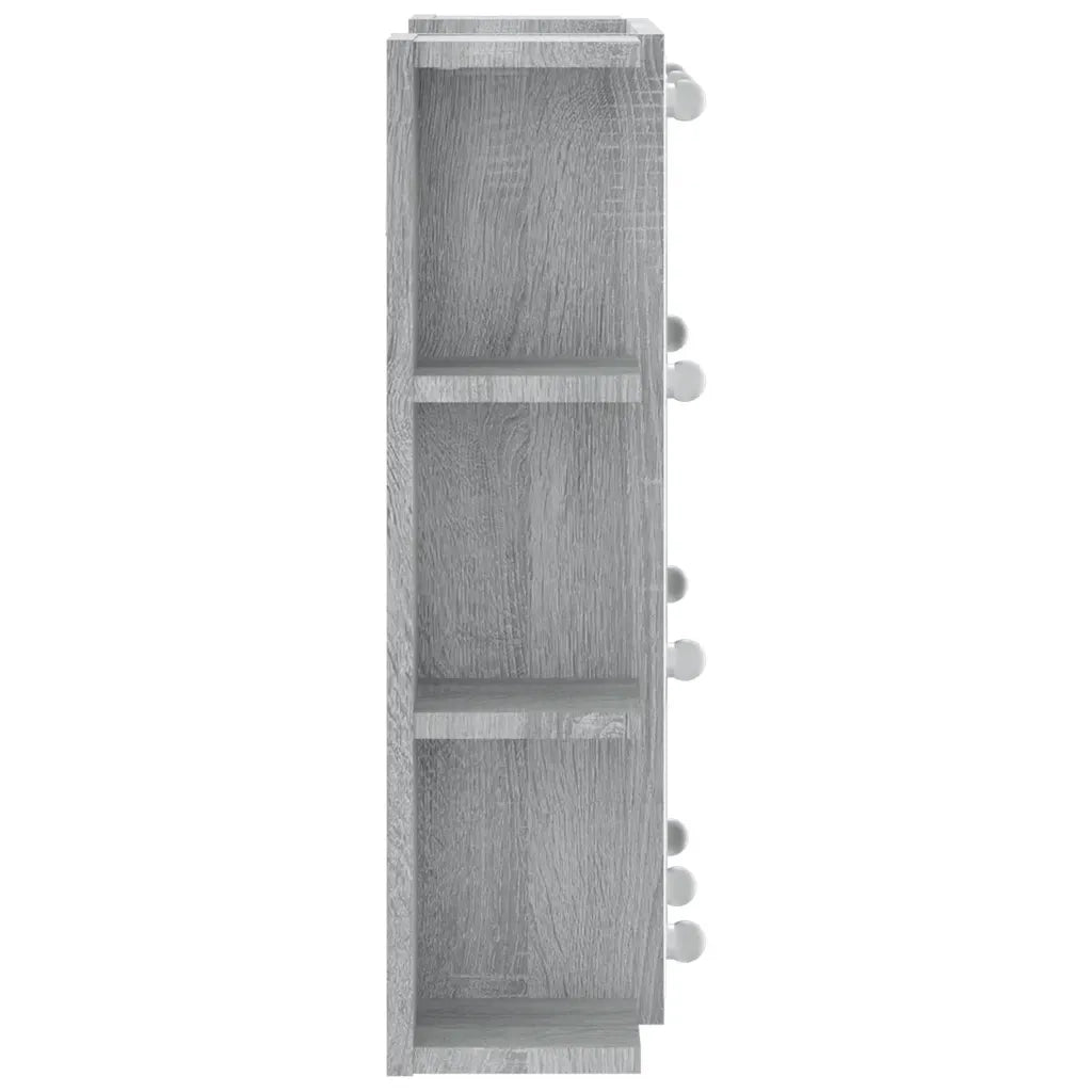 Mobile a Specchio con LED Grigio Sonoma 70x16,5x60 cm 820452