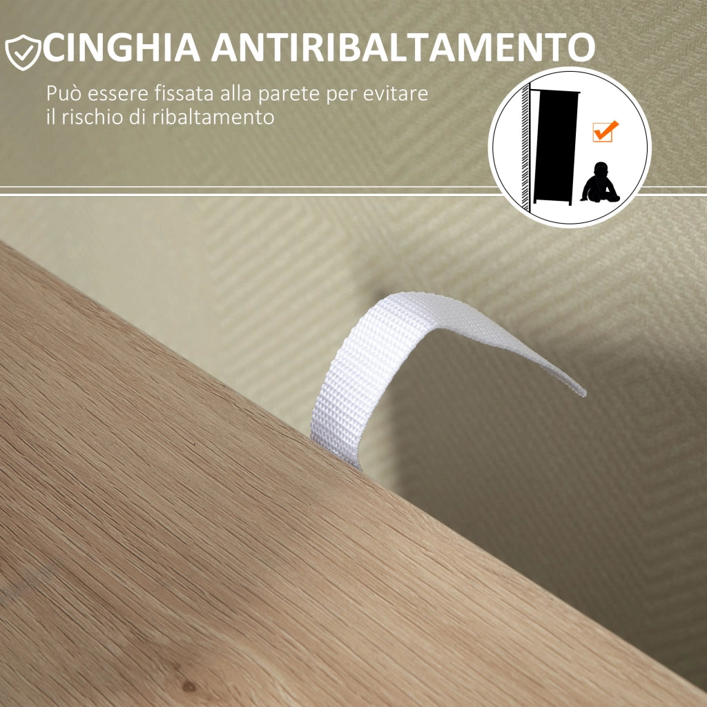 Mobile Bagno con 4 Cassetti, Armadietto a 2 Livelli e Maniglie Ritagliate, in Truciolato, 54x29x83 cm