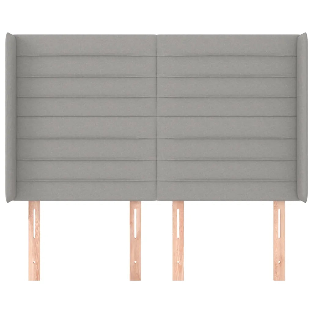 Testiera ad Orecchio Grigio Chiaro 147x16x118/128 cm in Tessuto