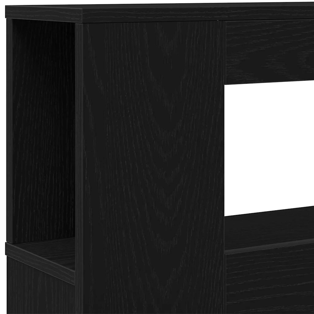 Testiera | Testata LED con lo scaffale Rovere Nero 200 x 18,5 x 103,5 cm
