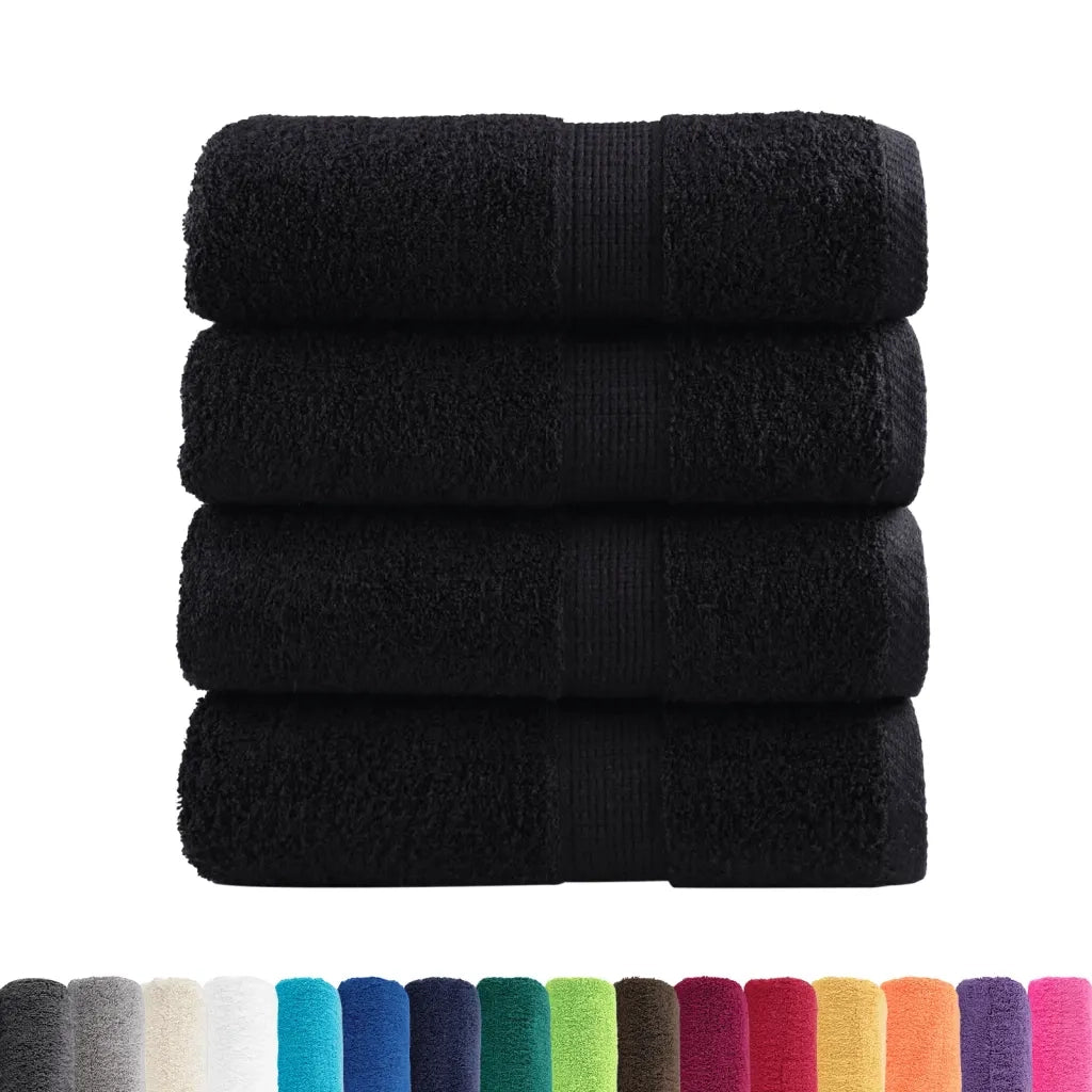 Asciugamani Premium SOLUND 4 pz Nero 30x30 cm 600 g/m² 137420