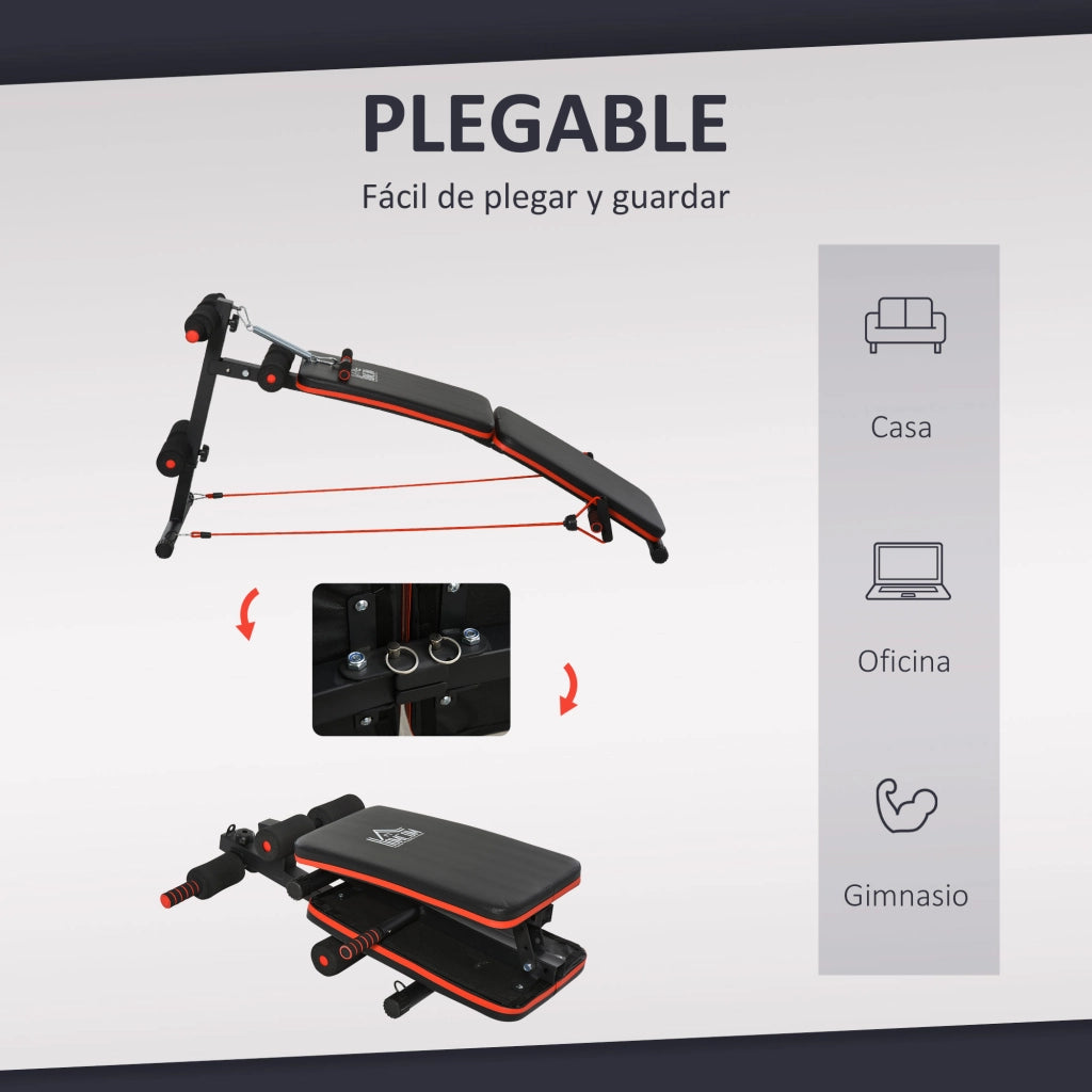 Sgabello da Palestra Regolabile in Altezza ¨C Zephmum ¨C Nero 137x51x50-66 cm
