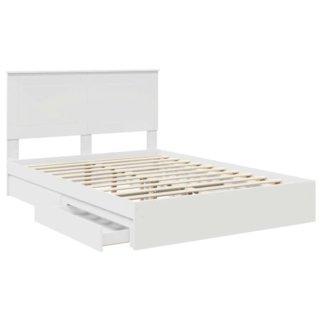 Letto con Contenitore Bianco 140 x 190 cm Legno multistrato 3409545