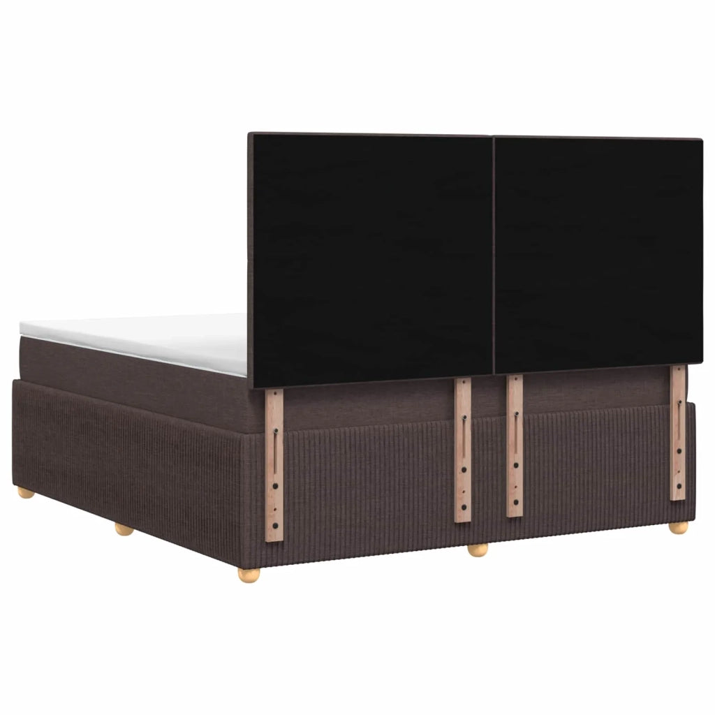 Letto box spring con materasso Marrone Scuro 140 x 190 cm 3454392