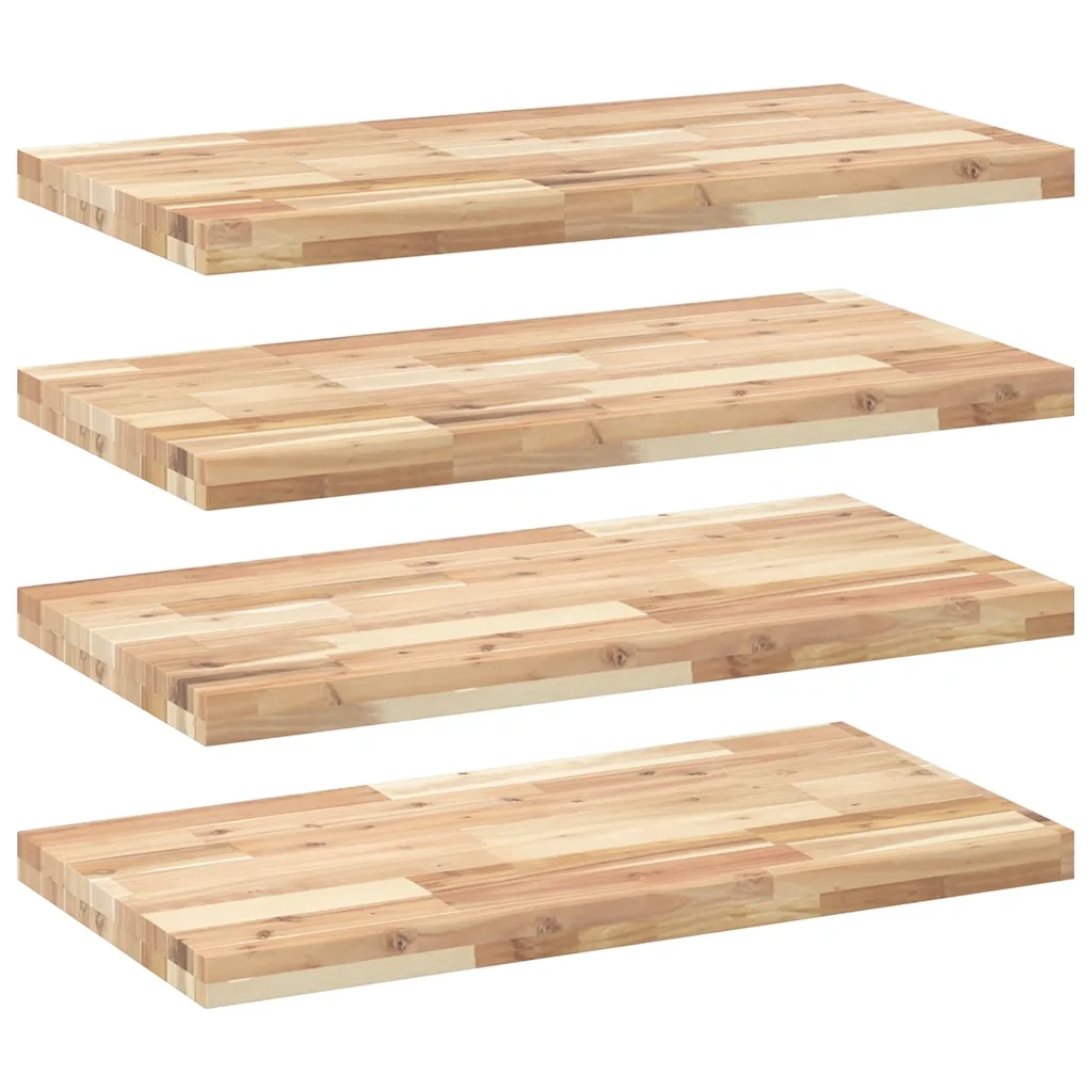 Mensole da Parete 4 pz 80x40x4 cm Legno Acacia Non Trattato 3279478