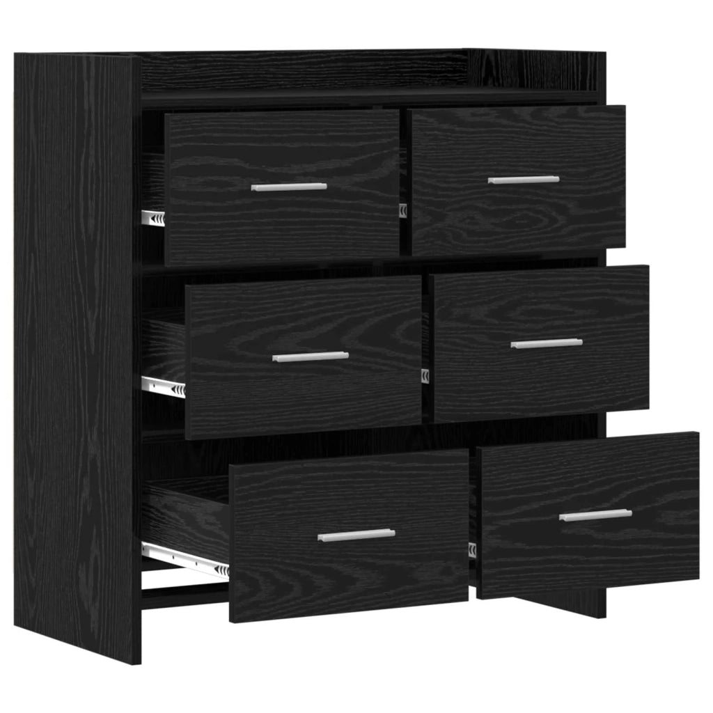 Credenza Rovere Nero 75 x 33 x 80 cm Legno ingegnerizzato 8011100