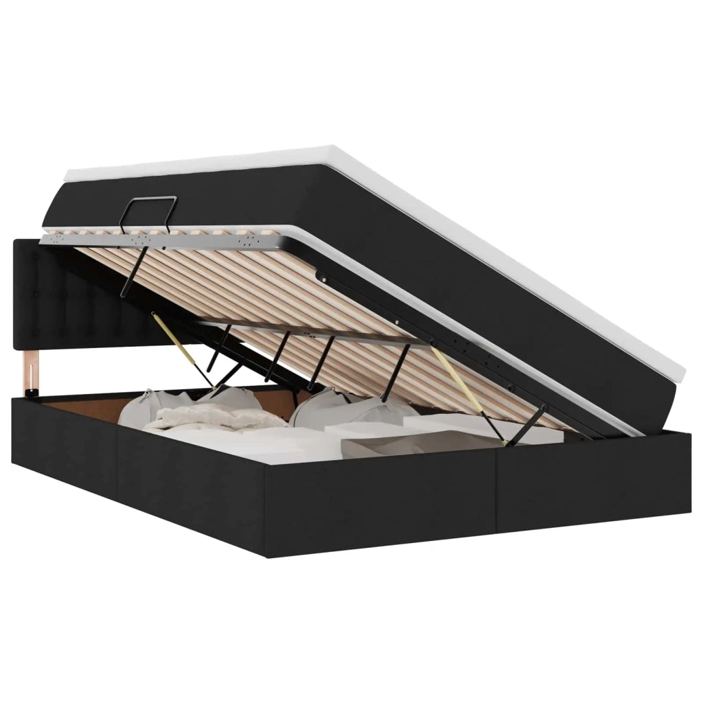 Letto con contenitore e materasso Nero 140 x 190 cm 3370634