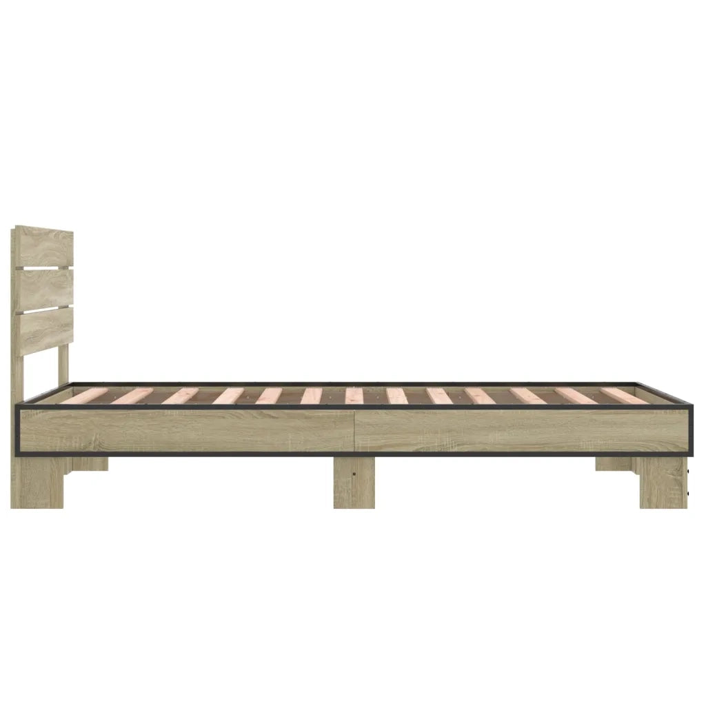 Giroletto Rovere Sonoma 90x190cm in Legno Multistrato e Metallo 845753