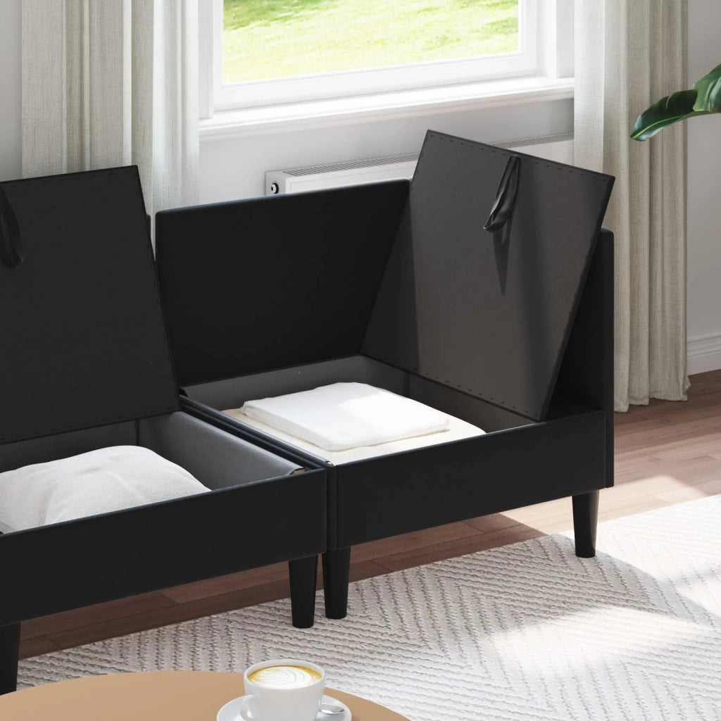 Set di mobili per il soggiorno con cuscino 4 pcs Nero Velluto 3413754