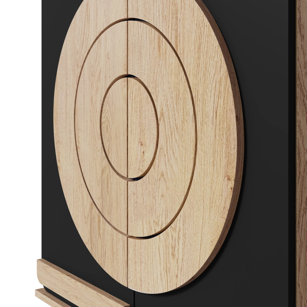 Mobile scarpiera con 2 Ante e ripiani interni; per ingresso; in MDF; 76 × 37 × 98.5 cm; Nero