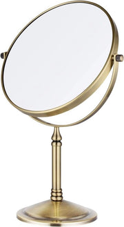 Specchio di trucco 10x ingrandimento rotante in oro, doppio lato, diametro 20 cm