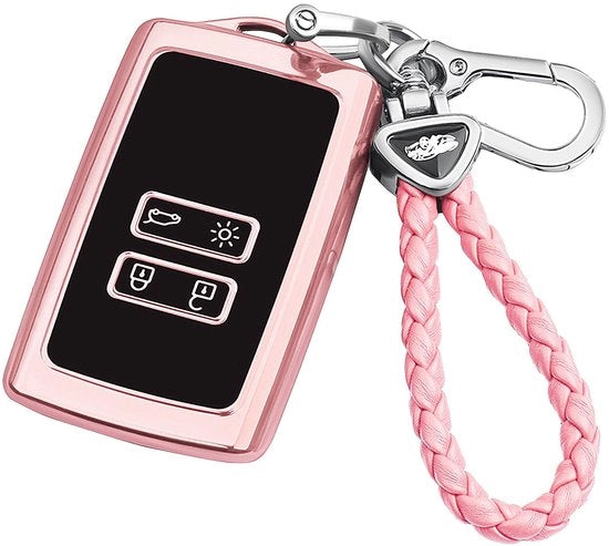 Coprima per chiavi intelligenti senza serrature - Cassetto in TPU - 4 tasti - Resistenze a shock e durata - Protezione per Renault - Portachiavi integrato