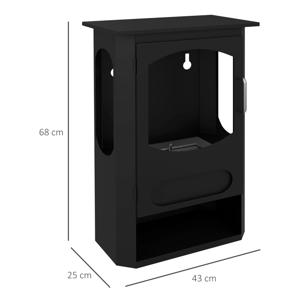 Camino a Bioetanolo Autoportante, Bruciatore da 1.2L Durata 3 Ore, Area Riscaldata 20-25 m2, Nero