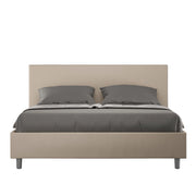 BS COM Letto matrimoniale contenitore imbottito 160x200 similpelle tortora