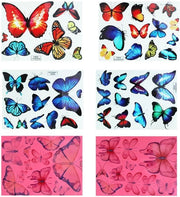 Set di 3 Sticker di Parete Luminescenti - Vlinders - Autoadesivi - Impermeabili - 15 x 20 cm - Decorazione Moderna per Parete