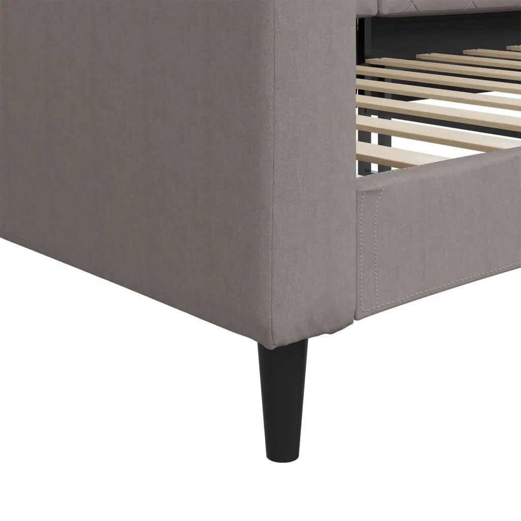 Letto singolo | Letto per adulti | Letto da Giorno Tortora 80x200 cm in Tessuto