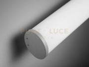 PIRGOS lampada tubo cilindrico da Parete/Soffitto 200 cm alluminio bianco 3000k 4000lm 38,4w