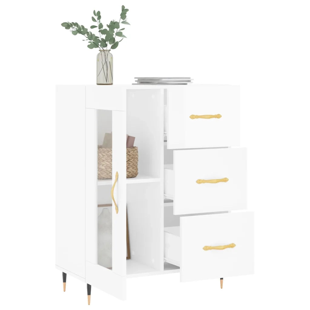 Credenza 69,5x34x90 cm in Legno Multistrato Bianco Lucido 828022