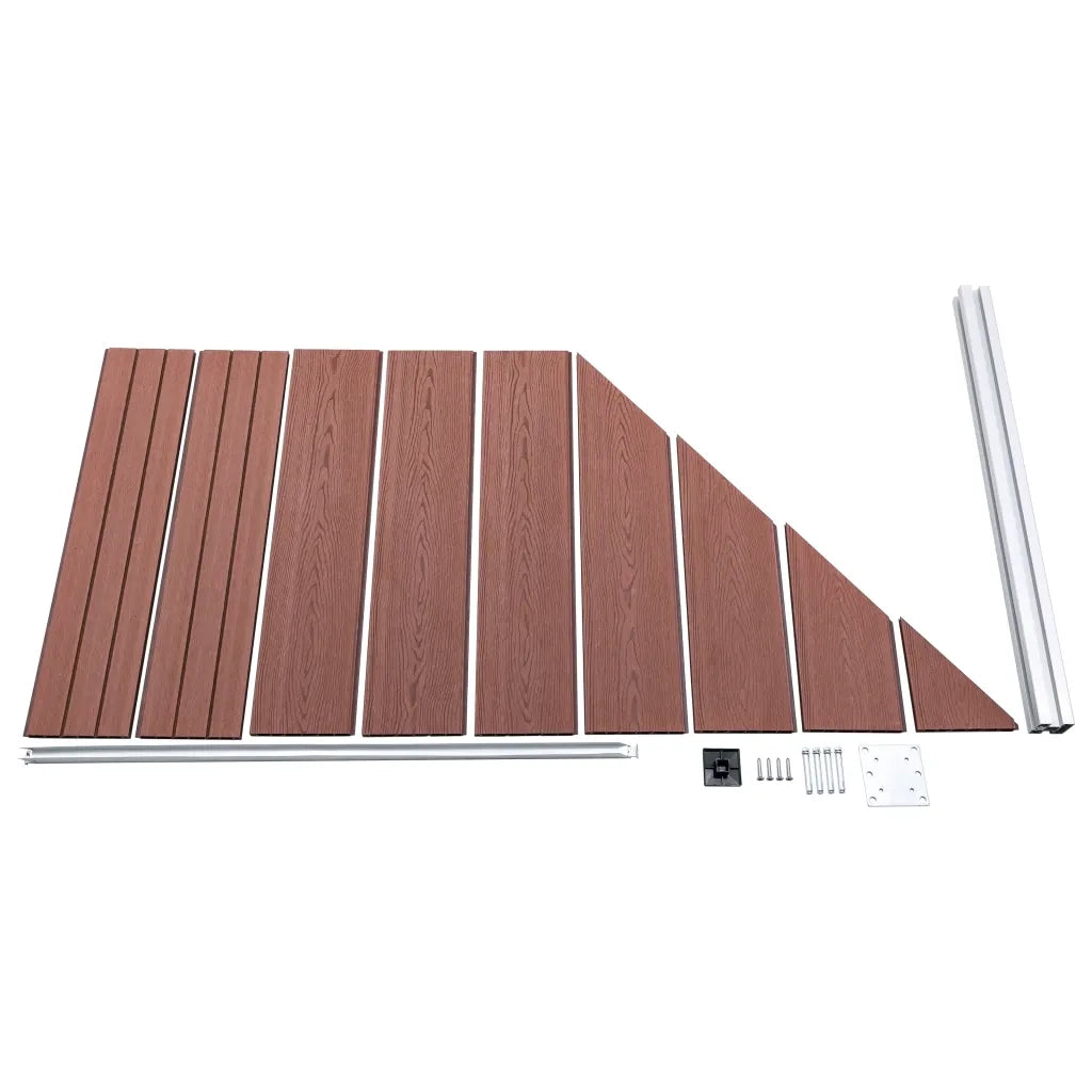 Pannello di recinzione | Recinzione da Giardino in WPC 95x(105-180) cm Marrone