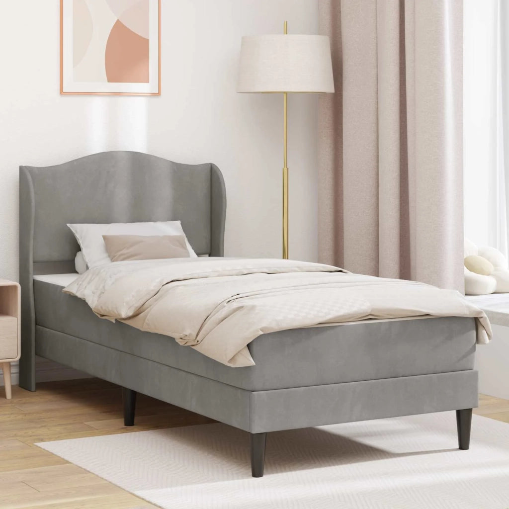 Letto singolo | Letto per adulti | Struttura del letto Grigio Chiaro 100 x 200 cm Velluto