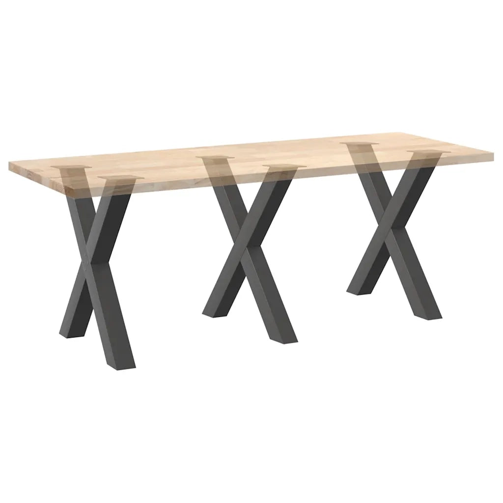 Gambe per tavolo da pranzo a forma di X 3 pz Antracite 70x(72-73) cm Acciaio 4012990