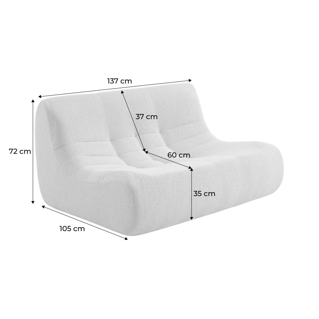 Poltrona bouclé testurizzata, 2 posti, bianco