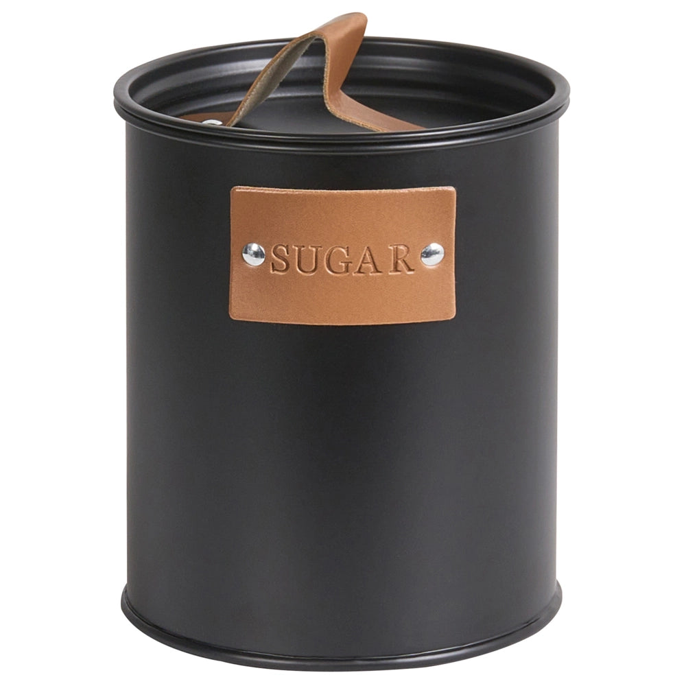 Set da 4 pezzi composto da portapane e contenitori in metallo nero Portapane 30 x 17 x 17 cm Contenitori per tè, caffè e zucchero Conservazione degli alimenti Cucina moderna