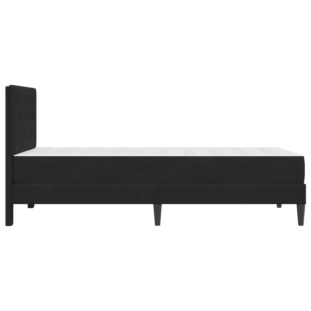 Letto singolo | Letto per adulti | Struttura letto con materasso Nero 80 x 200 cm Velluto