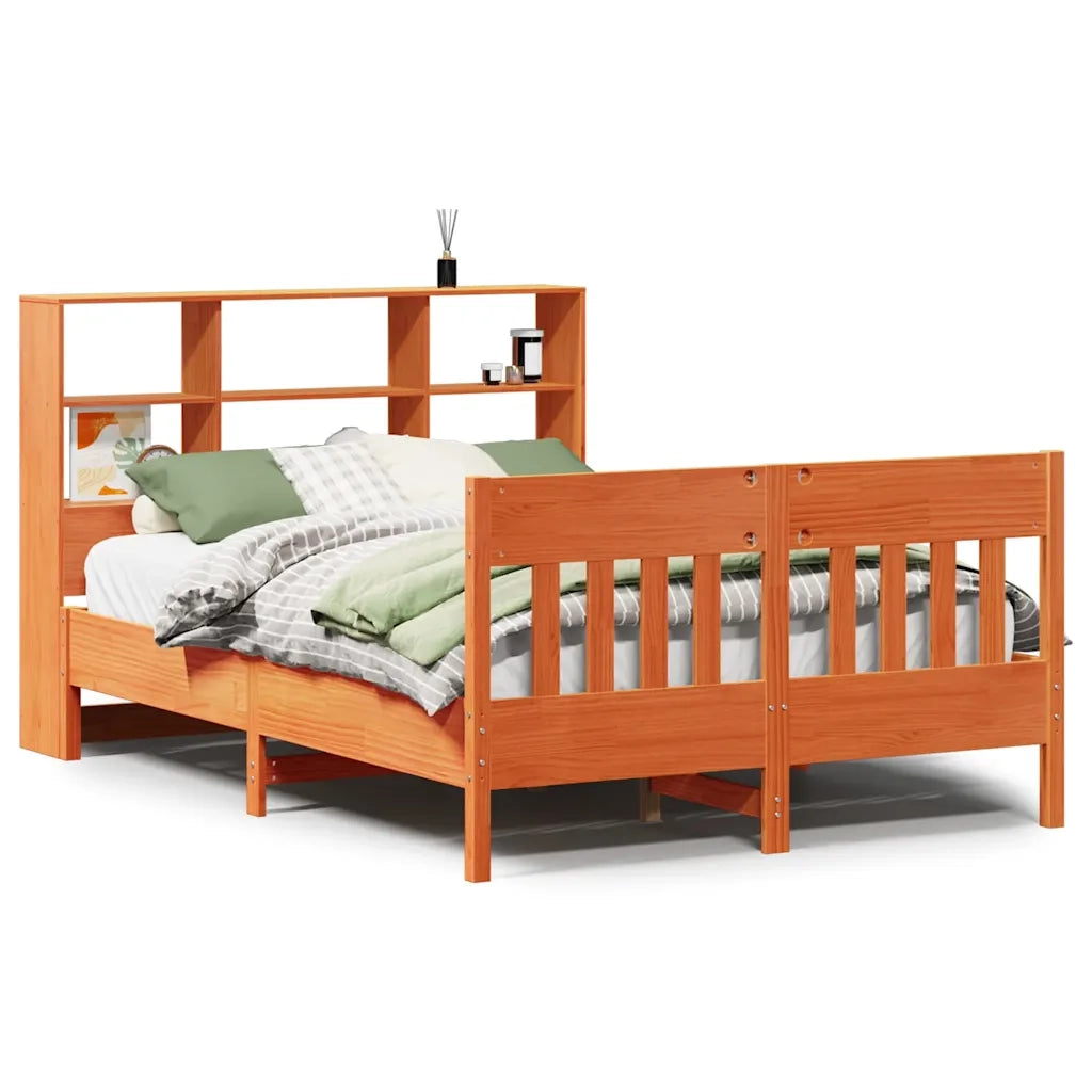 Giroletto senza Materasso-Struttura Letto Marrone Cera 160x200 cm Legno di Pino 971767