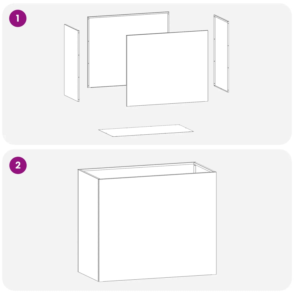 Vaso da giardino 2 pz Argento 60 x 30 x 50 cm Acciaio zincato 8005579