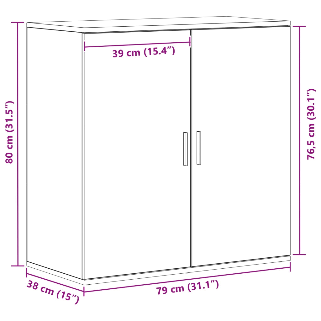 Credenza | Madia | Buffet da pranzo | Armadio da pranzo Legno vecchio 79 x 38 x 80 cm Legno multistrato