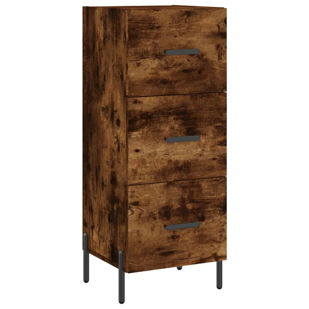 Credenza-Buffet-Armadio da cucina Rovere Fumo 34,5x34x180 cm in Legno Multistrato 921559