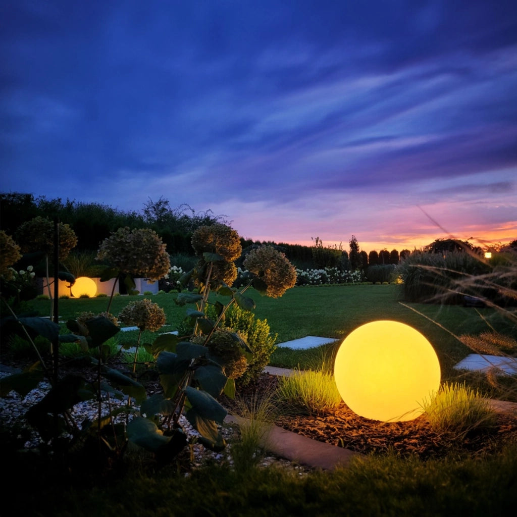 Lampada da giardino a sfera 40cm bianca E27 IP44 Eko-Light