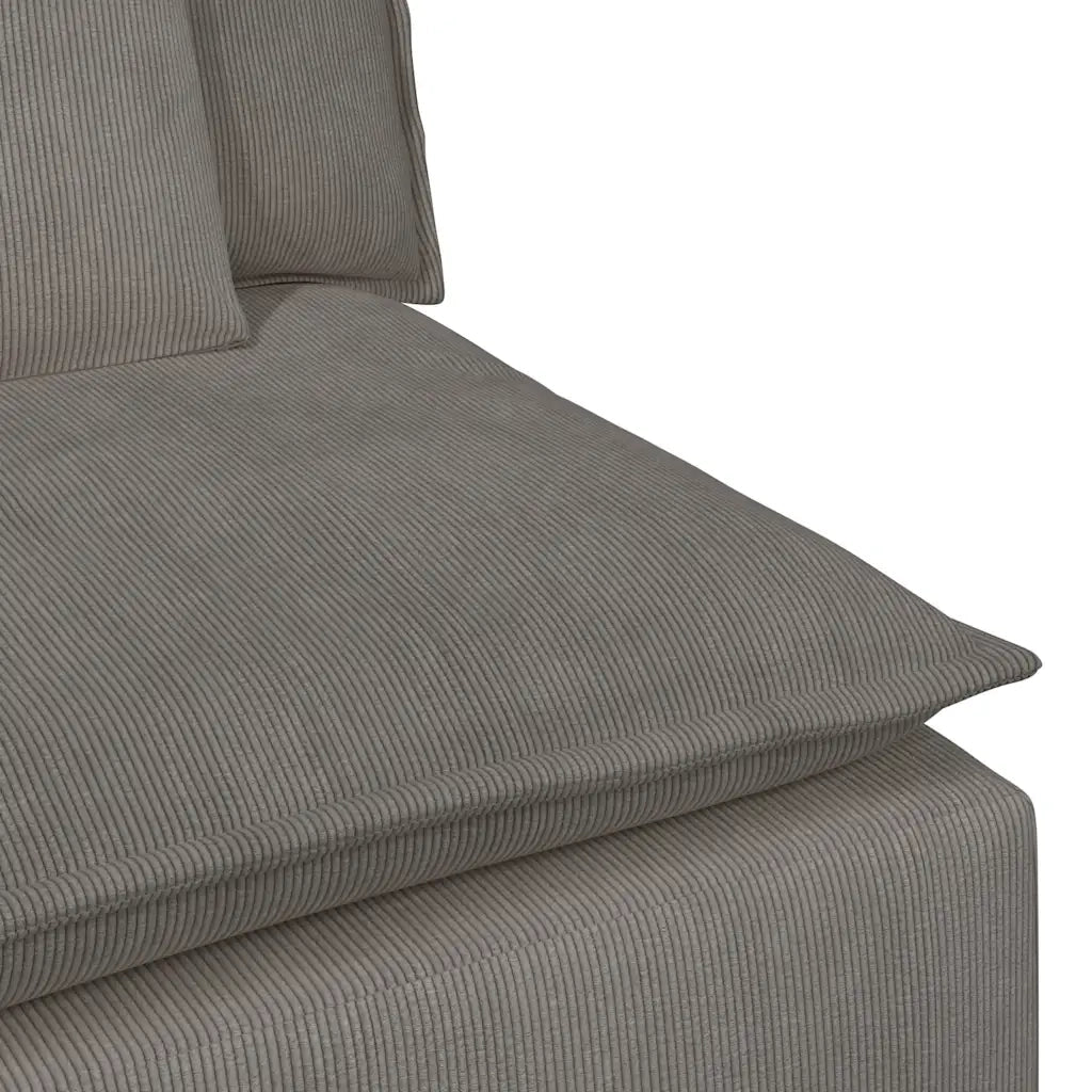 Modulo Centrale Divano Modulare con Cuscini Grigio Chiaro 100cm 616271