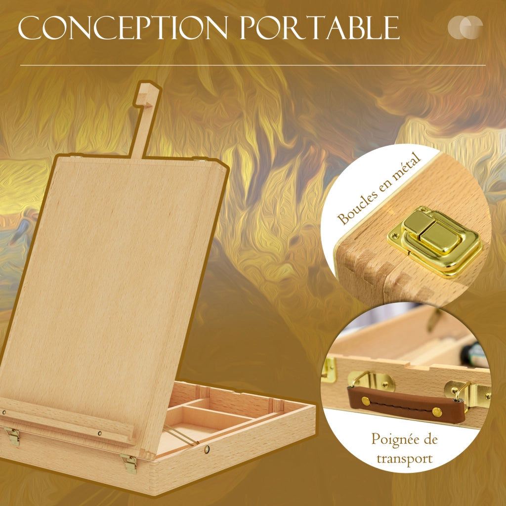 Cavalletto da Tavolo in Legno di Faggio ¨C Xylo ¨C Pieghevole Naturale 61cm