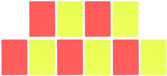 Set di 5 Carte di ammonimento rosse/gialle - Carte di avvertimento sportive - Carte di espulsione - Qualità alta - per sport all'aperto - Carte del direttore di gara