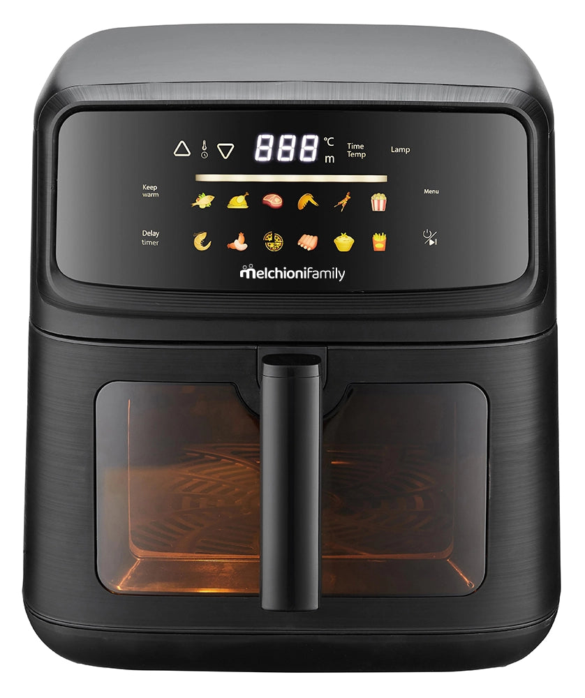 Friggitrice ad Aria MARTINA 10L Nero con Display a Colori, Doppia Resistenza e Timer 2100W, Temperatura 80-200°C