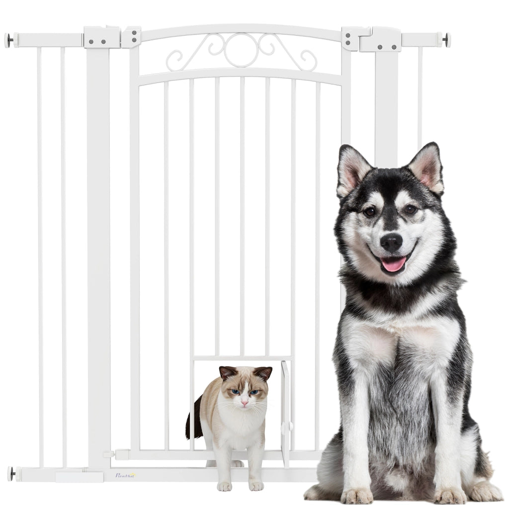 Cancelletto di Sicurezza per Cani e Gatti Regolabile ¨C Xylo ¨C Bianco 76-104x106cm