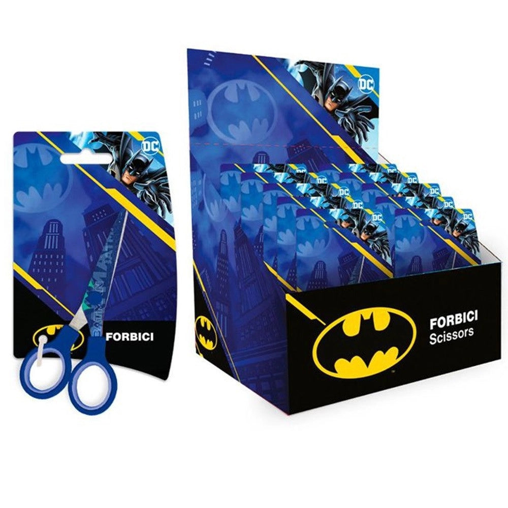 Trade Shop - Set 24pz Forbici Scuola Decoro Batman Per Scuola Tempo Libero Cancelleria Bambini 961563 -