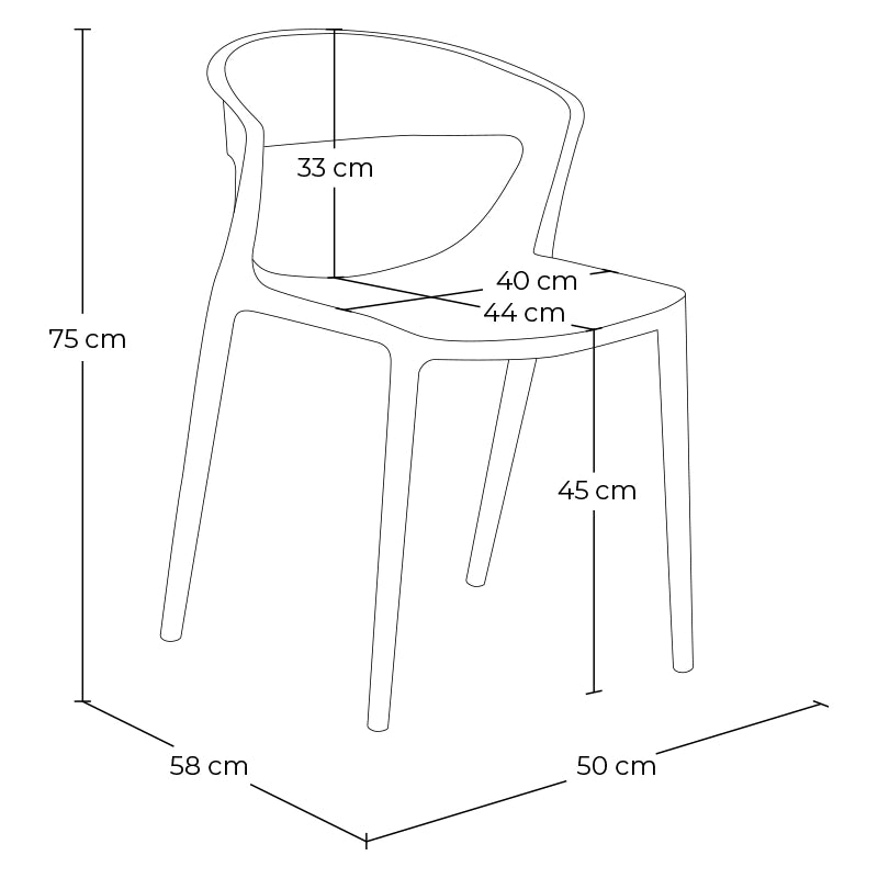 Set di 2 sedie impilabili in plastica nera – Gaia - SD10GAPP