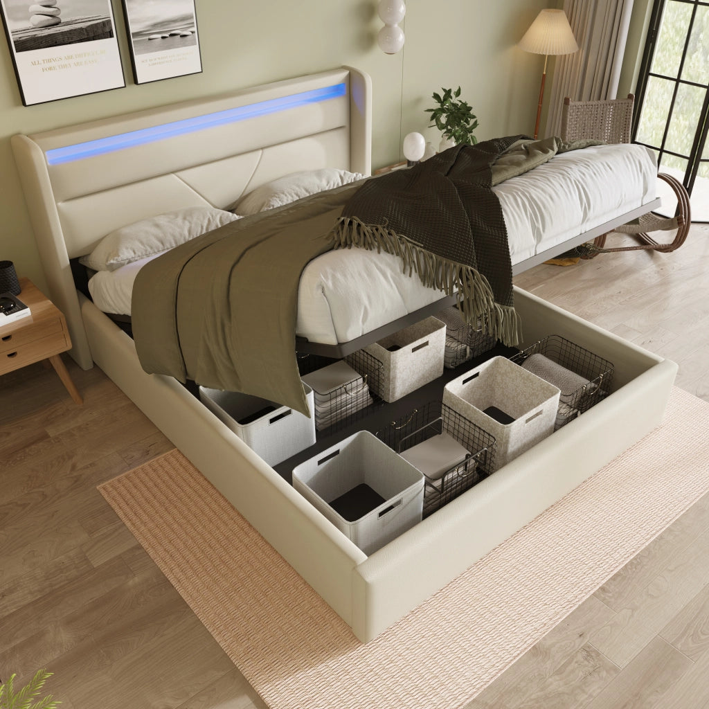 letto imbottito pu bianco 140 x 200 cm