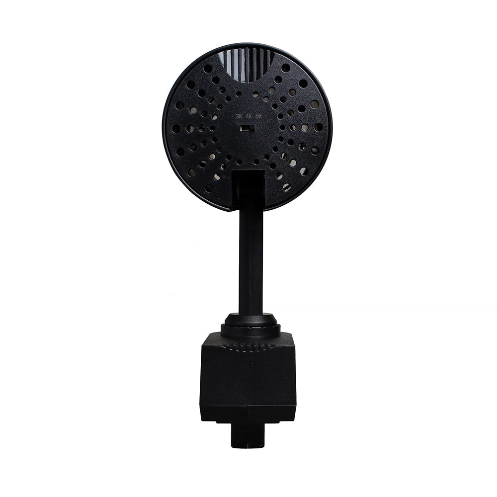FARETTO LED ORIENTABILE SU BINARIO MONOFASE IN ALLUMINIO NERO 30W - TRIPLA TEMPERATURA DI COLORE 3000K-4000K-65000K