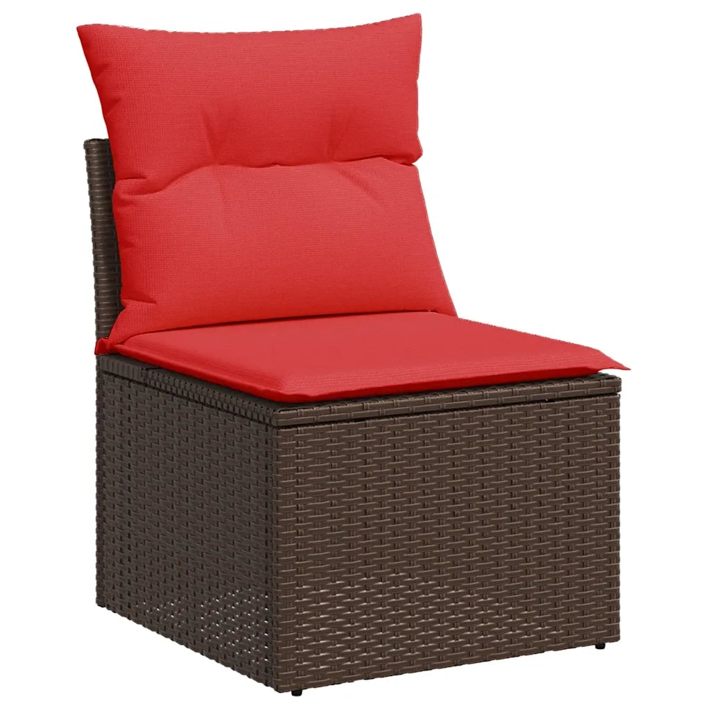 Set Divani da Giardino 7 pz con Cuscini Marrone in Polyrattan 3325510